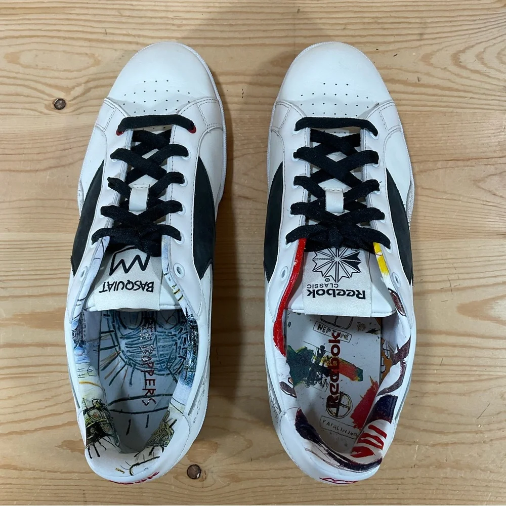 Basquiat x Reebok Classic NPC UK Sneaker 6-240366 Men’s 11 White Black Graffiti